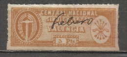 9019-SELLO FALANGE SINDICATO CNS FALANGE LOCAL VALENCIA.SPAIN  WAR.3 PESETAS.SELLO  DESCONOCIDO NO CATALOGADO FALANGE SI - Emisiones Nacionalistas