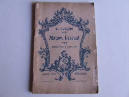 Lib139 Libretto Dramma Lirico - Manon Lescaut, Musica Puccini, Edizione Ricordi, 1933, Theatre, Teatre - Théâtre