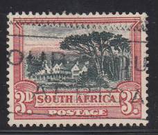 South Africa Used Scott #38a 3p Groote Schuur, Rhodes´ Home English Single, Watermark Inverted - Oblitérés