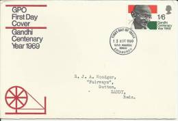INGLATERRA SPD GANDHI CENTENARY MAT EDINBURGH 1969 - Mahatma Gandhi