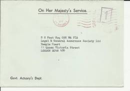 INGLATERRA CC LONDON CORREO OFICIAL GOVERTMENT ACTUARY´S DEPT 1977 - Service