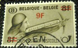 Belgium 1948 Archer Railway Parcel Stamp 8f Surch 9f - Used - Altri & Non Classificati