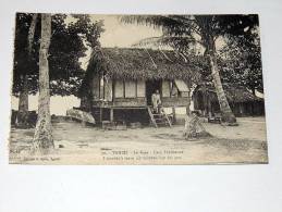 Carte Postale Ancienne : TAHITI : Le Fare , Case Tahitienne ,animé - Polynésie Française