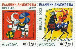 Greece / Europa 2002 / Circus / Elephant / Horse - Unused Stamps