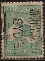 AUSTRALIA 1915 1/- Blue-green Roo U SG 40b PS231 - Oblitérés