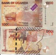 Uganda P49, 1000 Shilling, Stone Painting, Savannah / Antelope - Stunning! - Ouganda