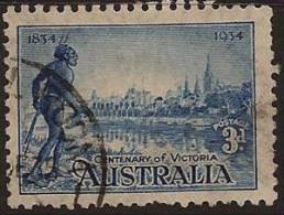 AUSTRALIA 1934 3d Victoria P10.5 U SG 148 PS355 - Used Stamps