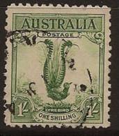 AUSTRALIA 1932 1/- Lyre Green U SG 140 PS345 - Gebruikt