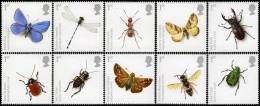 GRAND-BRETAGNE 2008 - Insectes, Papillons  - 10v Neufs// Mnh - Neufs