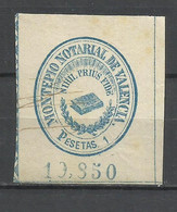 0468-SELLO CLASICO COLEGIO NOTARIAL VALENCIA SIGLO XIX MONTEPIO NOTARIAL 1PTA - Fiscaux