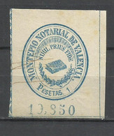 0468-SELLO CLASICO COLEGIO NOTARIAL VALENCIA SIGLO XIX MONTEPIO NOTARIAL 1PTA - Revenue Stamps