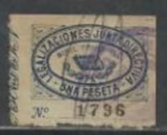 9186-SELLO CLASICO COLEGIO NOTARIAL VALENCIA SIGLO XIX LEGALIZACIONES JUNTA DIRECTIVA UNA PESETA - Revenue Stamps
