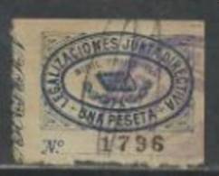 9186-SELLO CLASICO COLEGIO NOTARIAL VALENCIA SIGLO XIX LEGALIZACIONES JUNTA DIRECTIVA UNA PESETA - Steuermarken