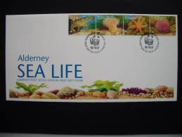 Alderney 61/4 FDC, Weltweiter Naturschutz: Meeresfauna - Alderney