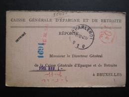 EP CAISSE GENERALE D'EPARGNE ET DE RETRAITE (M29) CHARLEROI (2 Vues) 1943 - - Autres & Non Classés