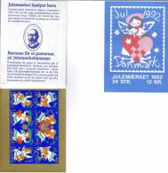 Carnet De Vignettes De Noël Du Danemark De 1992 - Plaatfouten En Curiosa