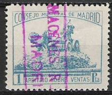 3327-CIBELES FISCAL AÑO 1910 1 PESETA RARO ESCASO.FISCALES ANTIGUOS CLASICOS ALTO VALOR ,ESCASOS. - Revenue Stamps