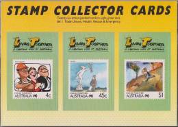 Stamp Collector Cards, Hermes The Greek God Of Health, Trade Unions, Emergency & Rescue, Living Together 1988 Australia - Collections