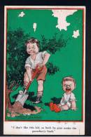 RB 918 - 1913 Fred Spurgin "Kiddoo" Series Postcard - "I Don't Like This Kid, So Back He Goes Under The Gooseberry Bush" - Spurgin, Fred