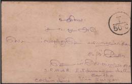 Cochin China Cover, Sent To Saigon With 50 Cent Dues Postmark - Briefe