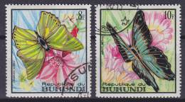 Burundi 1968 Mi. 420-21 Schmetterling Butterfly Papillon - Usati