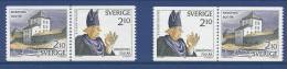 Sweden 1987 Facit # 1458-1459. Town Jubilees, Sx1 And Sx2 Pairs With Control Number In Back, MNH (**) - Nuevos