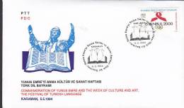 Turkey Sonderstempel 1994 Cover Brief Yunus Emre Festival Of Turkish Language Olympic Games Stamp - Brieven En Documenten