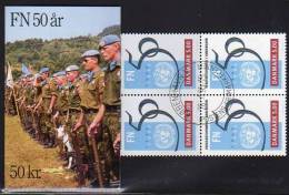 DENMARK 1995 United Nations 50th Anniversary Booklet S74 With Cancelled Stamps.  Michel 1095MH, SG SB161 - Markenheftchen