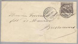 Heimat JU PORRENTRUY 1881-12-25 Brief Nach Bressancourt Mit Faserpapier 5 Rp.  Sitzende Helvetia Zu#45 - Storia Postale