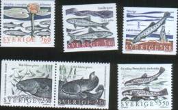 Svezia Sweden  Schweden Suede 1991 Fish Poissons Pesci Rari D´acqua Dolce 6v Complete Set ** MNH - Neufs