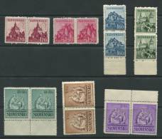 Slovakia 1941 Mi 81-4, 91-3 Complete Sets MNH Pair - Unused Stamps