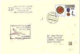 CS 1988 Cover, First Flight Prague - London With TU154M ... AD614 - Cartas & Documentos