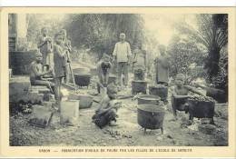 Carte Postale Ancienne Gabon - Fabrication D'huile De Palme Par Les Filles De L'Ecole De Samkita - Agriculture - Gabun