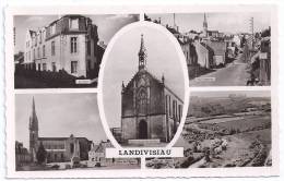 CPSM Photo Multivues Landivisiau Finistère 29 Poste Eglise Vue Générale L´Elorn édit Artaud Non écrite - Landivisiau