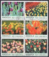 Angola 2000 Tulips Block Of 6 CTO - Angola