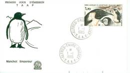 TAAF ENV  FDC 1985 MANCHOT EMPEREUR - FDC