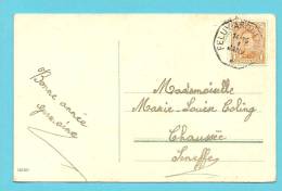 135 Op Kaart Met Telegraafstempel FELUY-ARQUENNES Als Noodstempel Gebruikt !! - Fortune (1919)