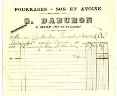 MAZE  - Maine Et LOIRE - Germain DABURON -  Fourrages - Son Et  Avoine - Agriculture