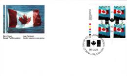 FDC : 28/12/1990 Drapeau Du Canada - 1981-1990