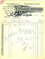 72 - LA FLECHE, 9 Boulevard De La Gare. - G. LEBLONG -  EXPEDITION EXPORTATION FRUITS &  PRIMEURS - Agriculture