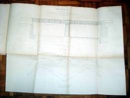 Litografie 5, Del 1870, 45 Cm "costruzione  Impalcatura In Ferro A 2 Travate Per Ponte In Strada Ordinaria.  28 Pag. - Libri Antichi