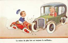 ENFANTS - Jolie Carte Fantaisie Enfants Dans Automobiles Signée JOHN WILLS - Wills, John