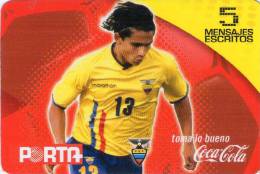 Lote TTE25, Ecuador, Tarjeta Telefonica, Phone Card, Porta, Coca Cola, Coke, Futbol, No 13, 5 Mensajes - Equateur