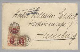 DR Danzig 1922-08-06 Brief Nach Hamburg Mit 3xMi#83 - Storia Postale