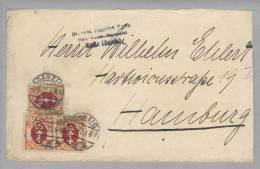 DR Danzig 1922-08-06 Brief Nach Hamburg Mit 3xMi#83 - Lettres & Documents