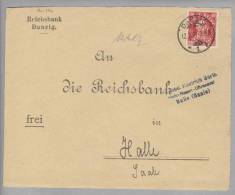 DR Danzig 1921-03-12 Brief Nach Halle Mit Mi#56 EF - Storia Postale