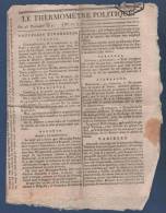 LE THERMOMETRE POLITIQUE 23 BRUMAIRE AN 7 - TURQUIE - BELGRADE - FINANCES - RASTADT - LUXEMBOURG CLERVAUX - ECOLES - Journaux Anciens - Avant 1800