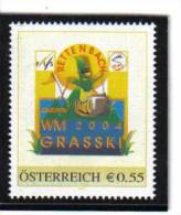 CC101 PM ÖSTERREICH 2004 PERSONALISIERTE MARKE GRASSCHI WM ANK NR. 24 ** Postfrisch - Timbres Personnalisés