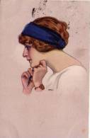 Cartolina Donna/donnina Illustrata Leopoldo N.Metlicoviz 1916 - Bottaro