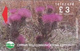 Cyprus, CYP-M-45, 20CYPA, £3 Wild Flowers Of Akamas Forest, Gray Stripe On Backside, 2 Scans - Cipro